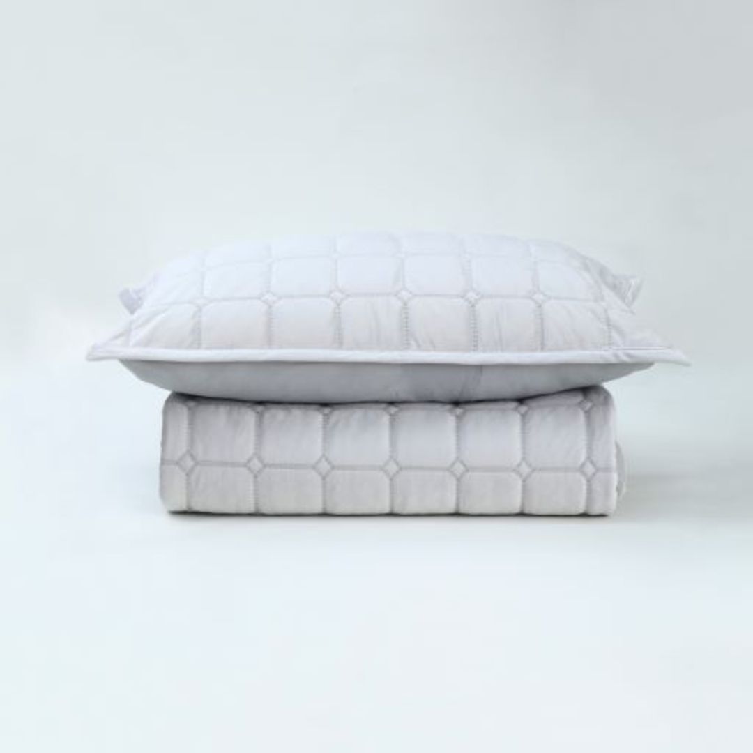 MM Linen - Meeka - Quilted Comforter Set - Large - Pewter image 0